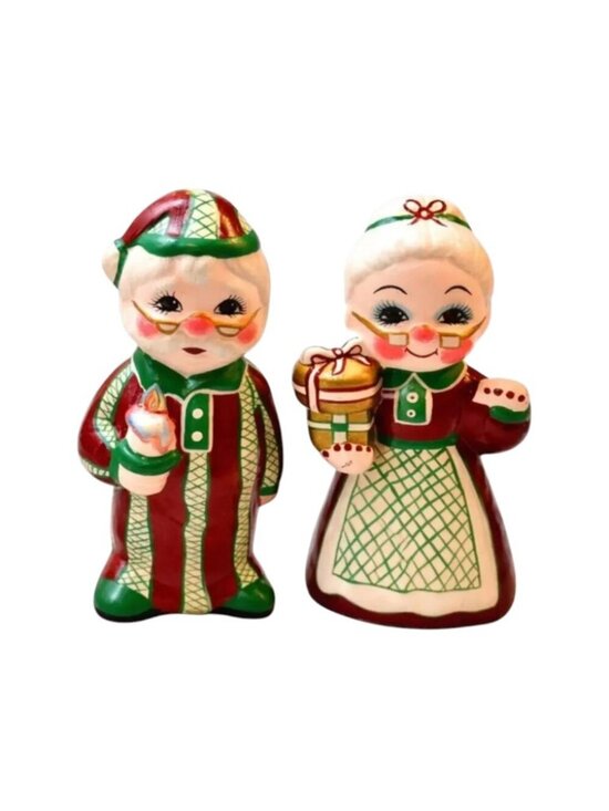 Unbranded Other - Vintage 1970s Ceramic Santa Mrs Claus Figurines Hand Painted Christmas Decor